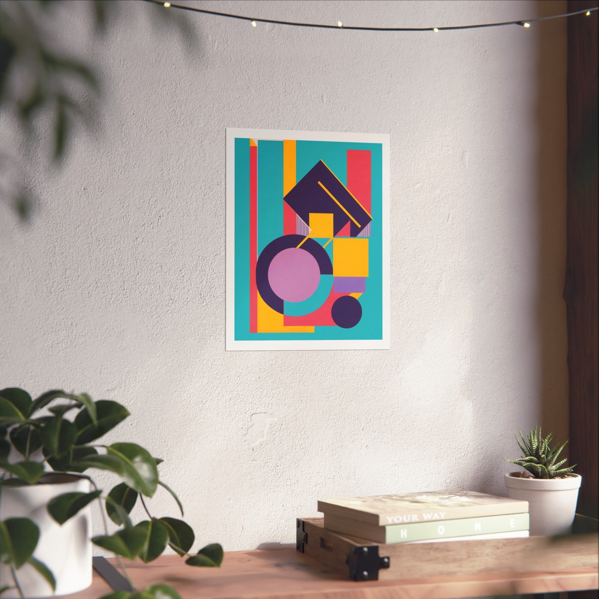 Colorful Abstract Geometric Matte Vertical Poster Modern Pop Art Deco Inspired Graphic Design - POP DECO