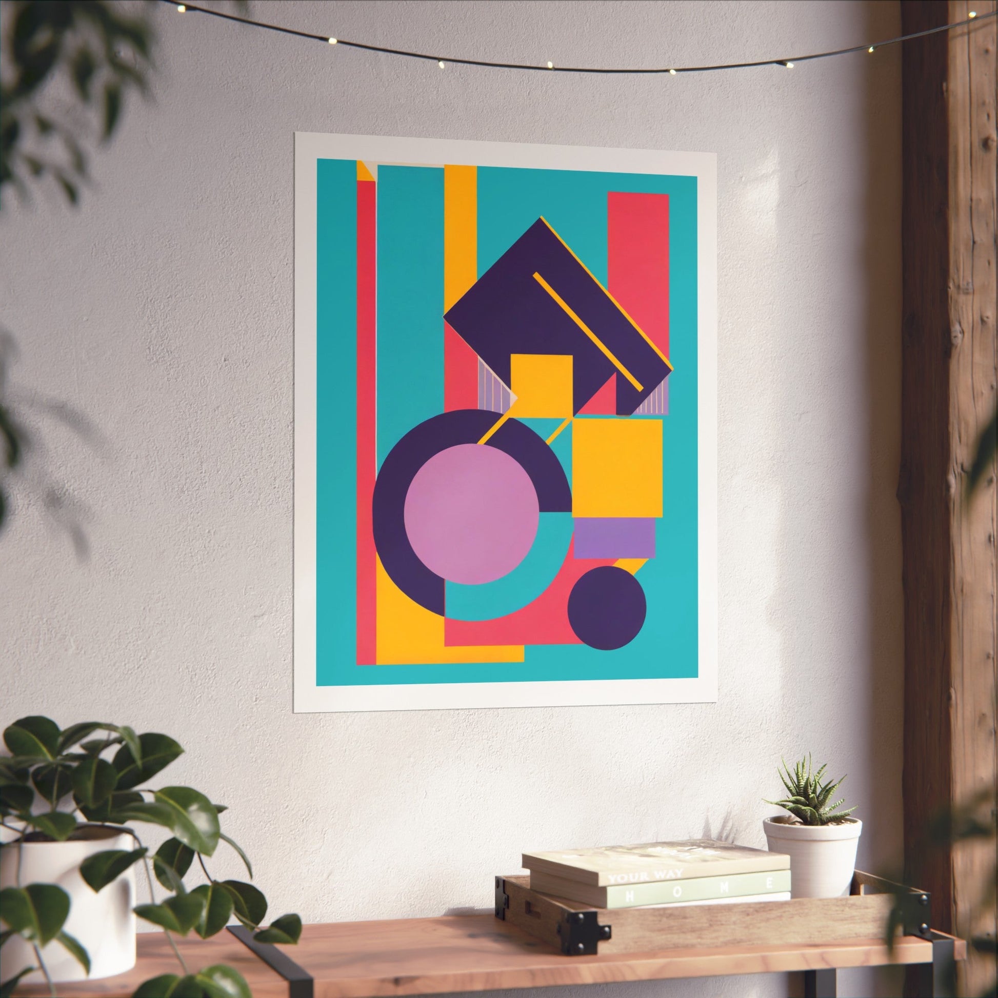 Colorful Abstract Geometric Matte Vertical Poster Modern Pop Art Deco Inspired Graphic Design - POP DECO