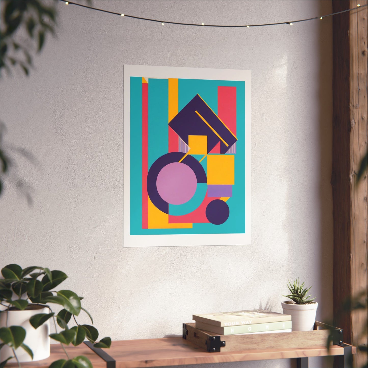 Colorful Abstract Geometric Matte Vertical Poster Modern Pop Art Deco Inspired Graphic Design - POP DECO