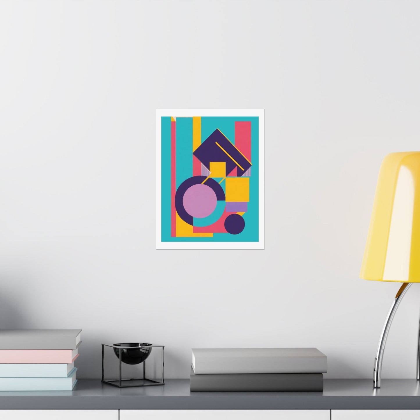 Colorful Abstract Geometric Matte Vertical Poster Modern Pop Art Deco Inspired Graphic Design - POP DECO