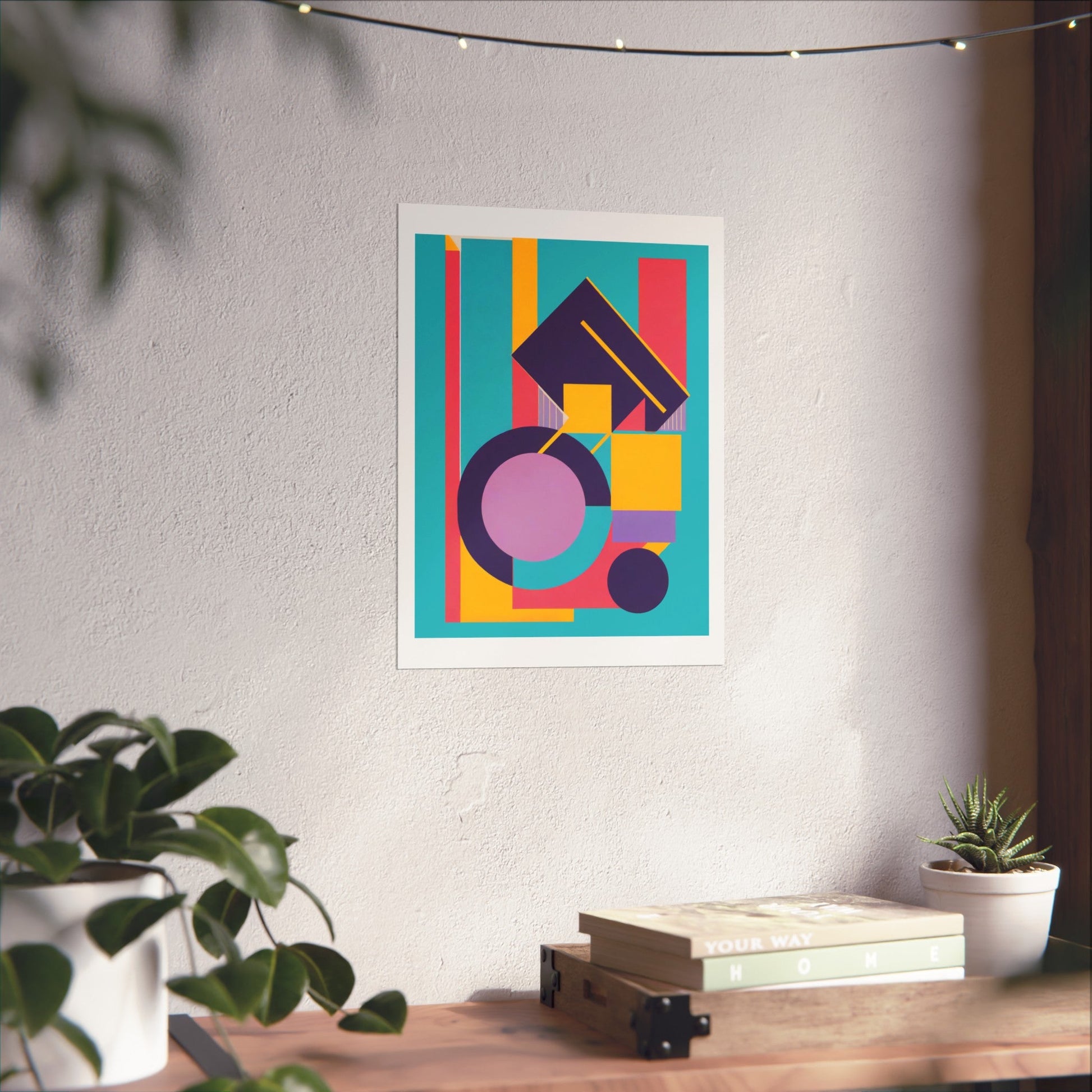 Colorful Abstract Geometric Matte Vertical Poster Modern Pop Art Deco Inspired Graphic Design - POP DECO