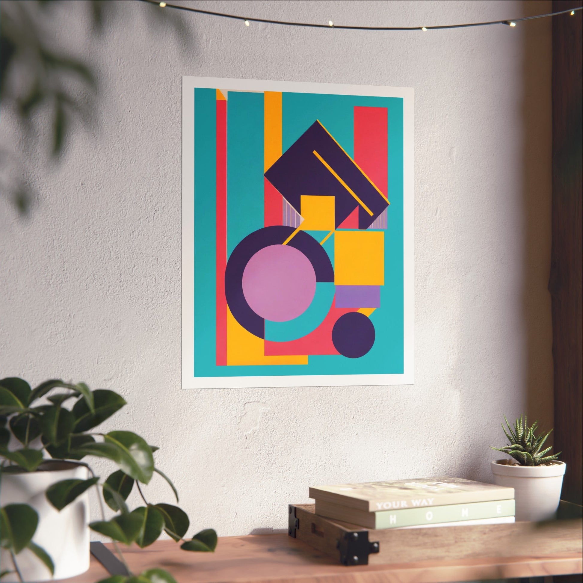 Colorful Abstract Geometric Matte Vertical Poster Modern Pop Art Deco Inspired Graphic Design - POP DECO