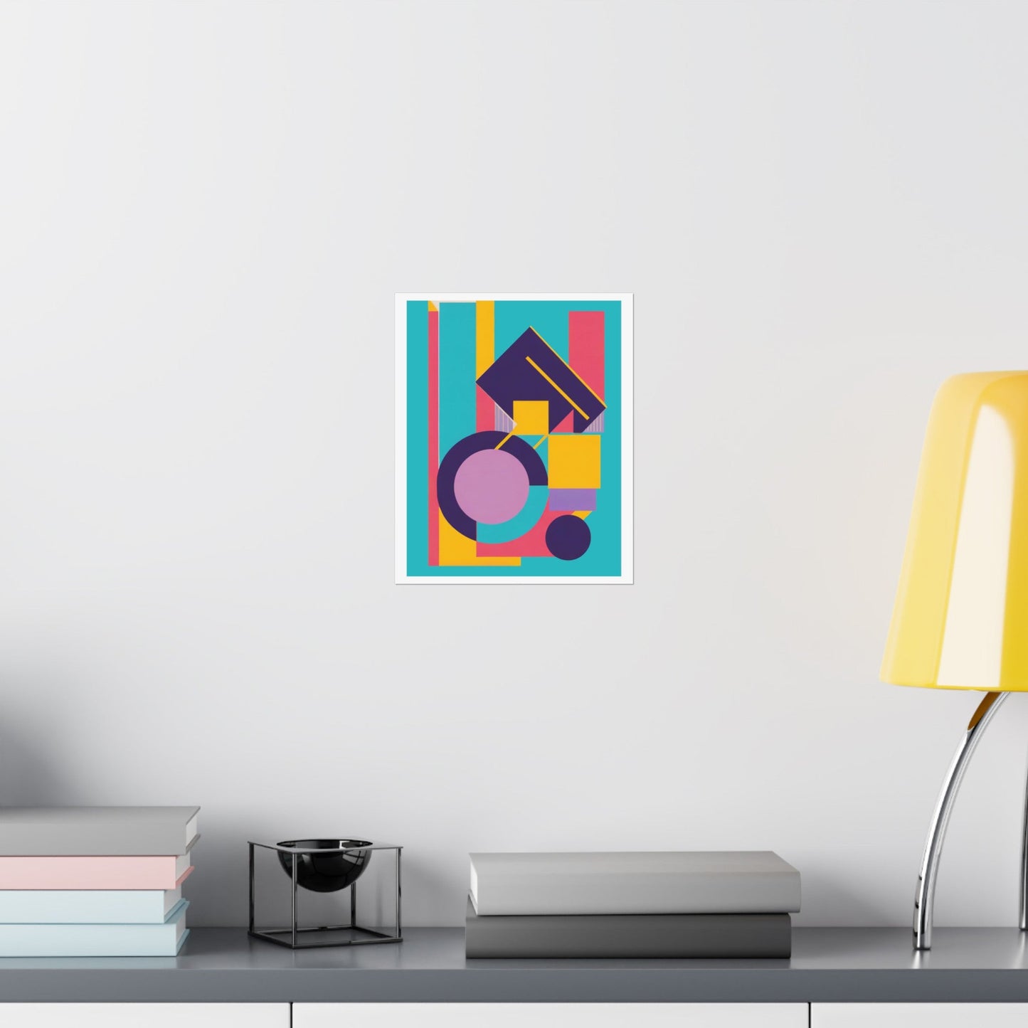 Colorful Abstract Geometric Matte Vertical Poster Modern Pop Art Deco Inspired Graphic Design - POP DECO