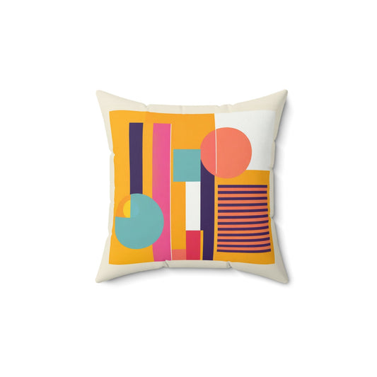 Colorful Abstract Geometric Square Pillow - POP DECO