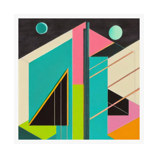 Colorful Abstract Geometric Square Poster Modern Pop Art Deco Inspired Graphic Design - POP DECO