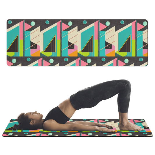 Colorful Geometric Pattern 4mm Rubber Yoga Mat - POP DECO