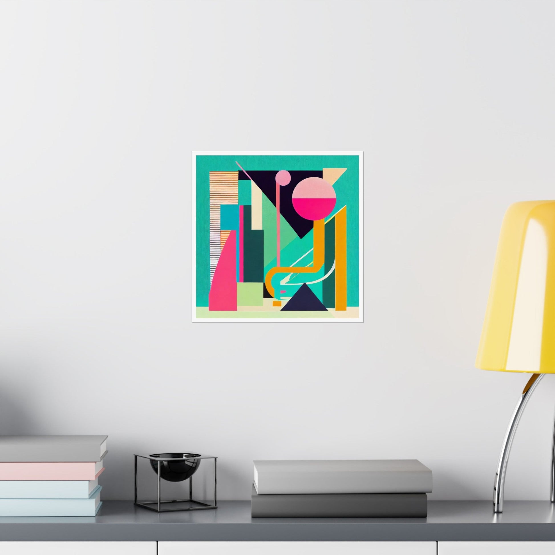 Colorful Pop Art Abstract Geometric Matte Vertical Poster Modern Art Deco Inspired Graphic Design - POP DECO