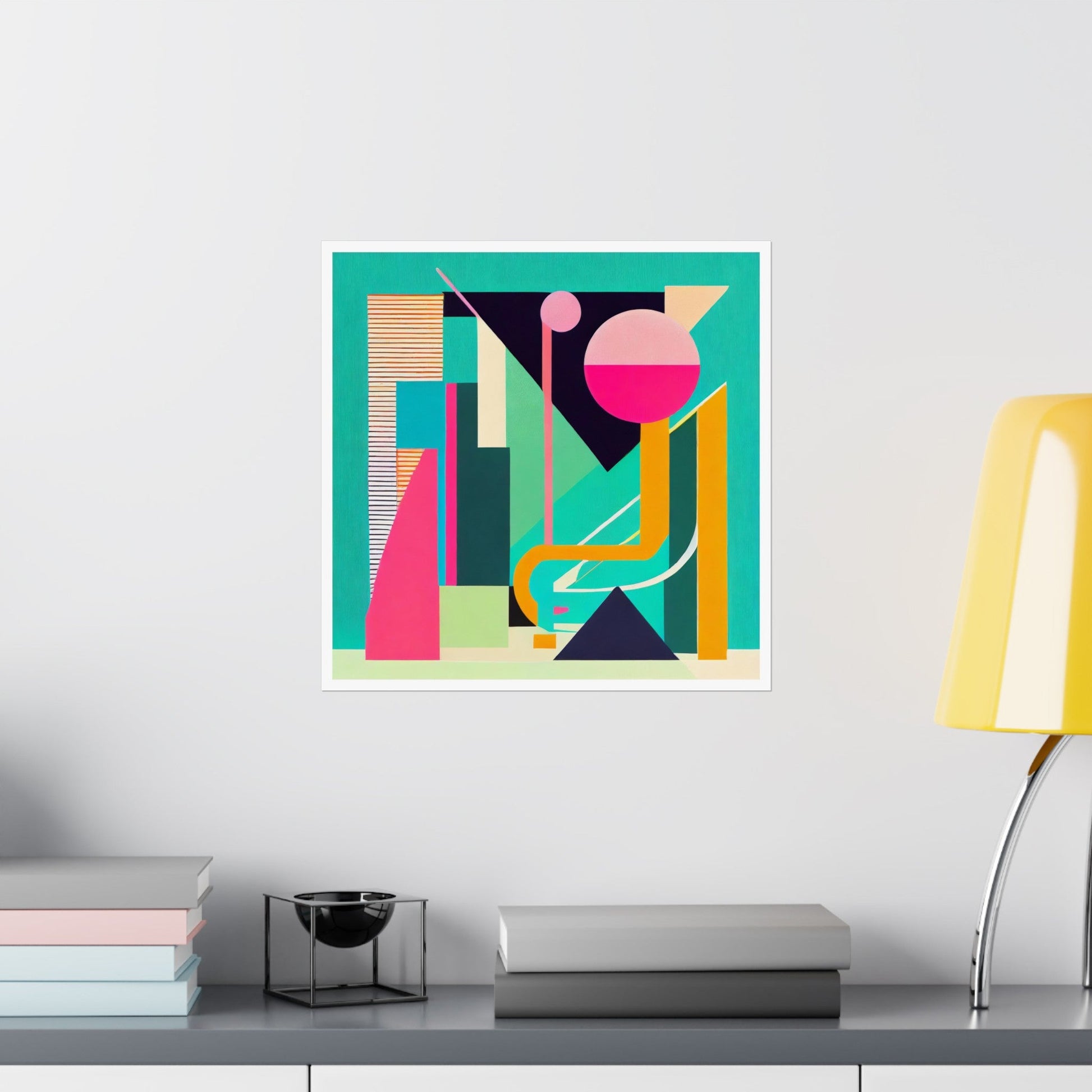 Colorful Pop Art Abstract Geometric Matte Vertical Poster Modern Art Deco Inspired Graphic Design - POP DECO