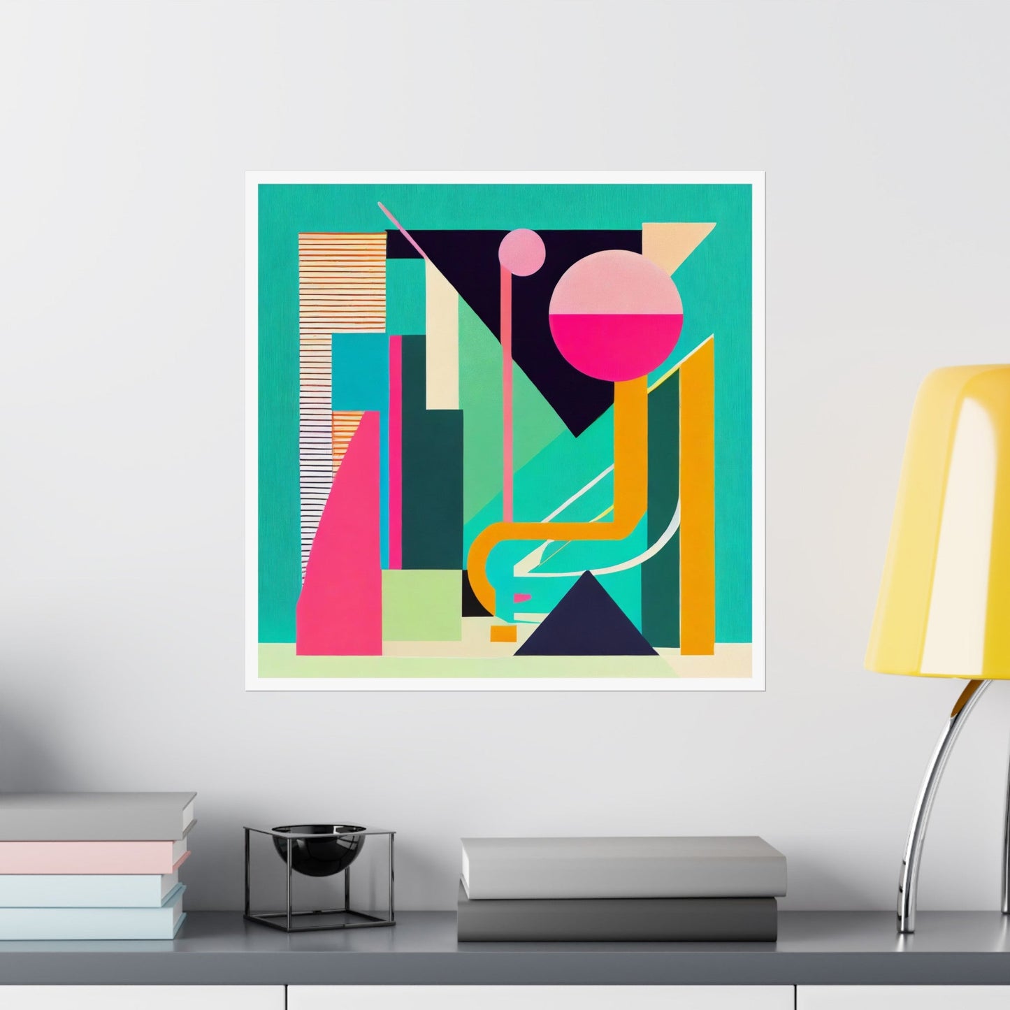 Colorful Pop Art Abstract Geometric Matte Vertical Poster Modern Art Deco Inspired Graphic Design - POP DECO