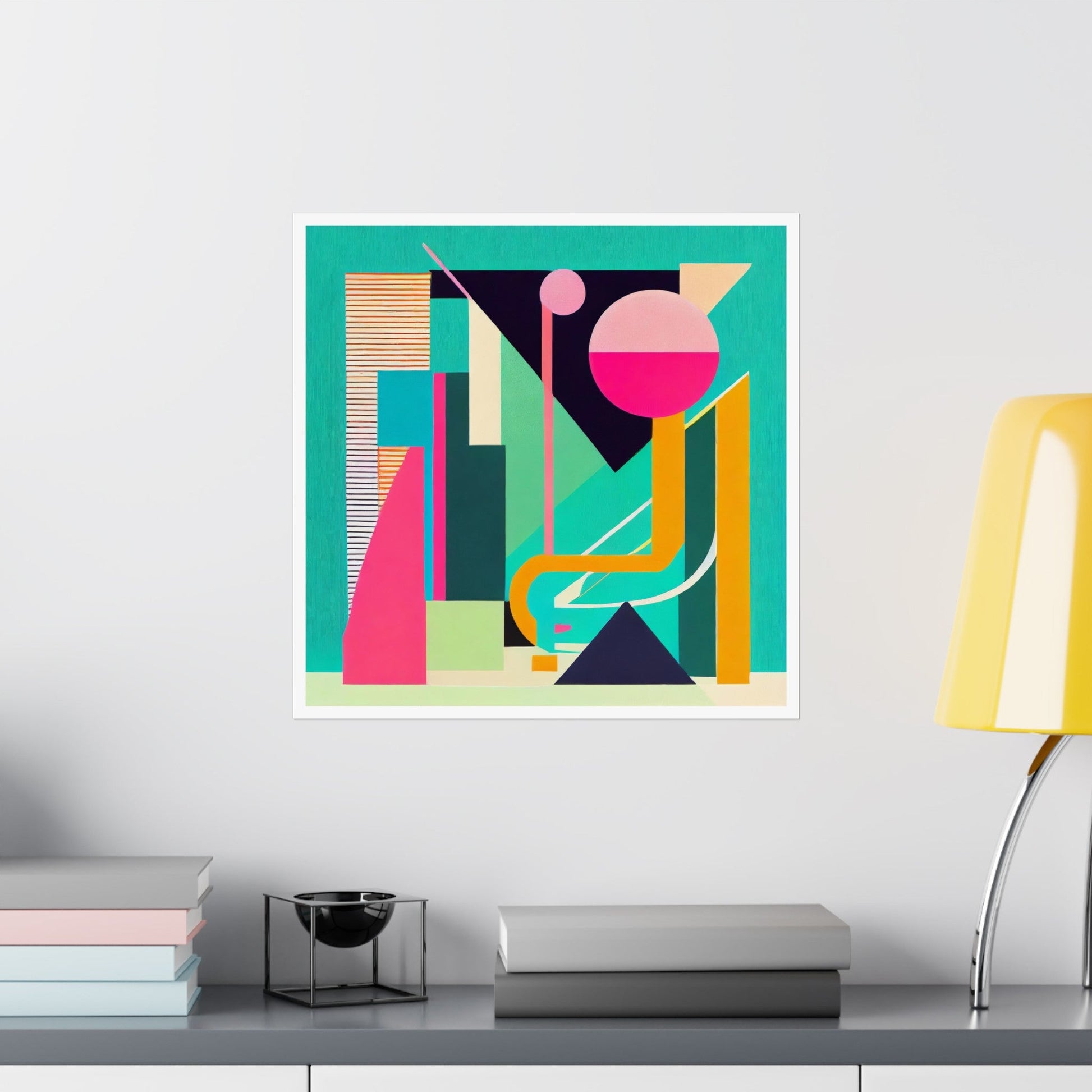 Colorful Pop Art Abstract Geometric Matte Vertical Poster Modern Art Deco Inspired Graphic Design - POP DECO