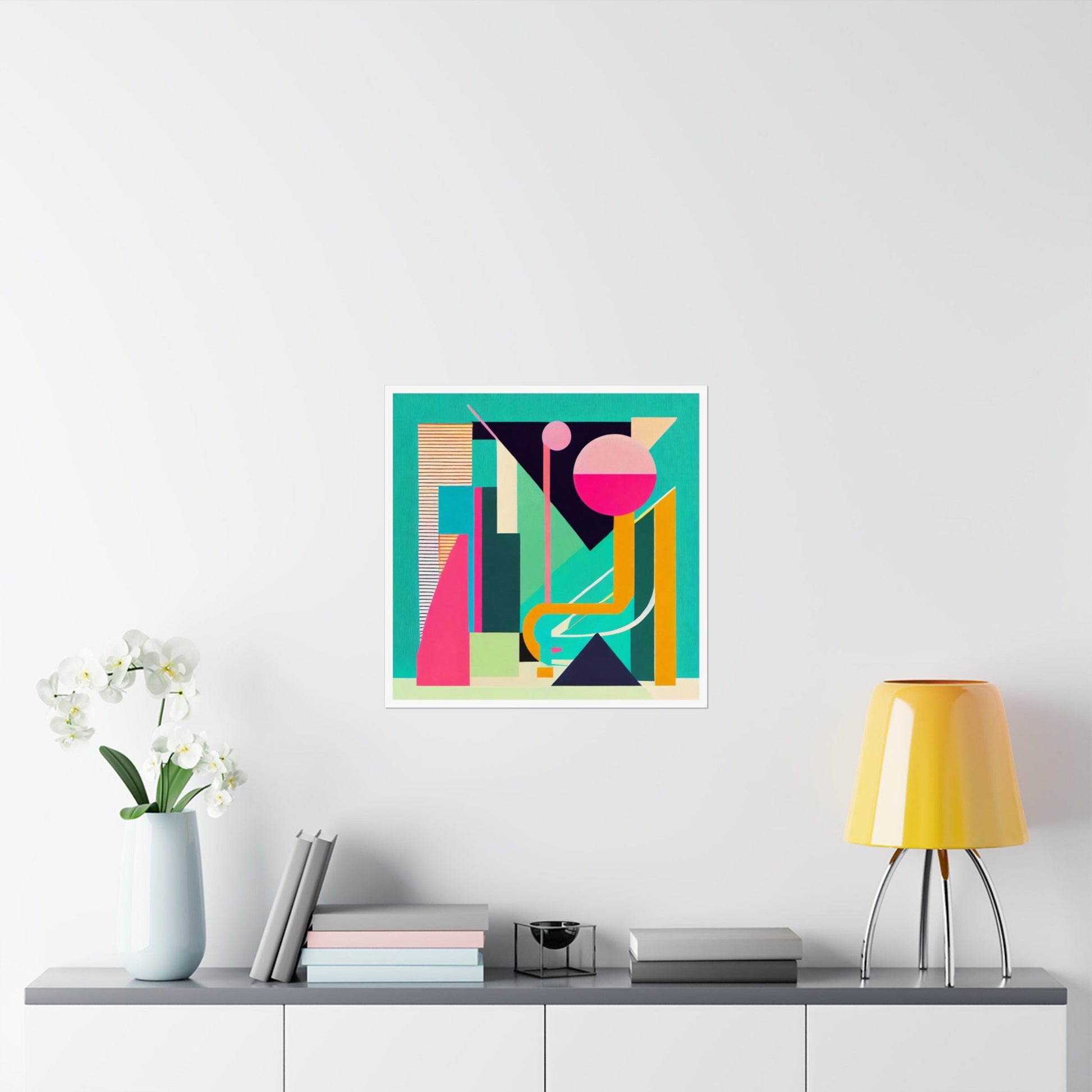 Colorful Pop Art Abstract Geometric Matte Vertical Poster Modern Art Deco Inspired Graphic Design - POP DECO