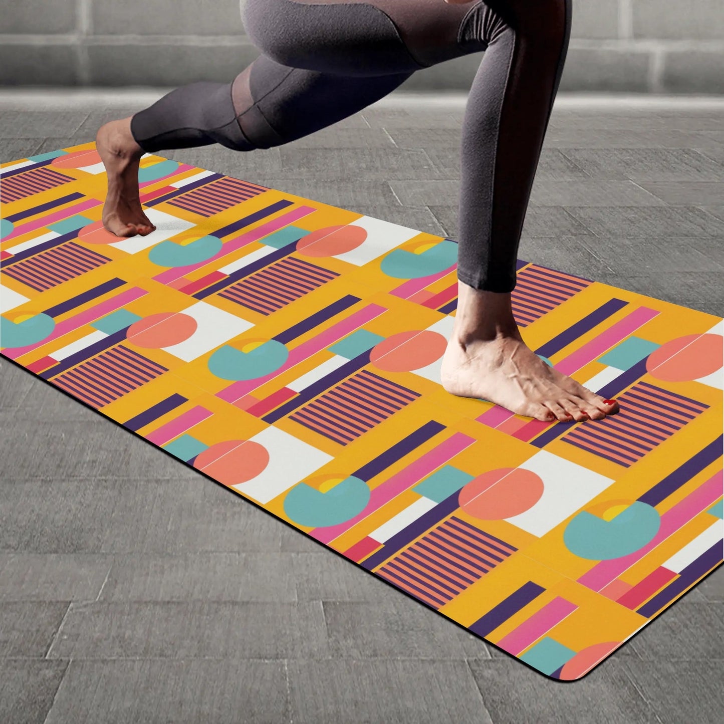 Colorful Pop Deco Geometric Retro 4mm Rubber Yoga Mat - POP DECO