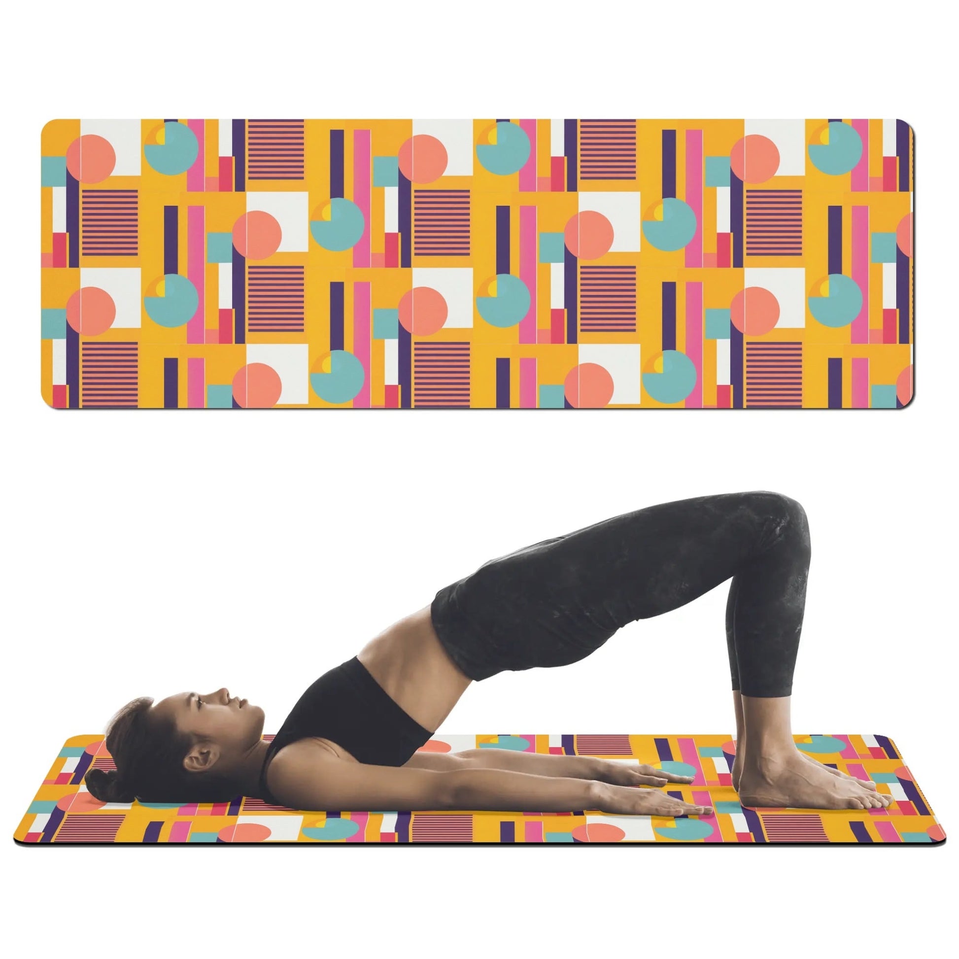 Colorful Pop Deco Geometric Retro 4mm Rubber Yoga Mat - POP DECO