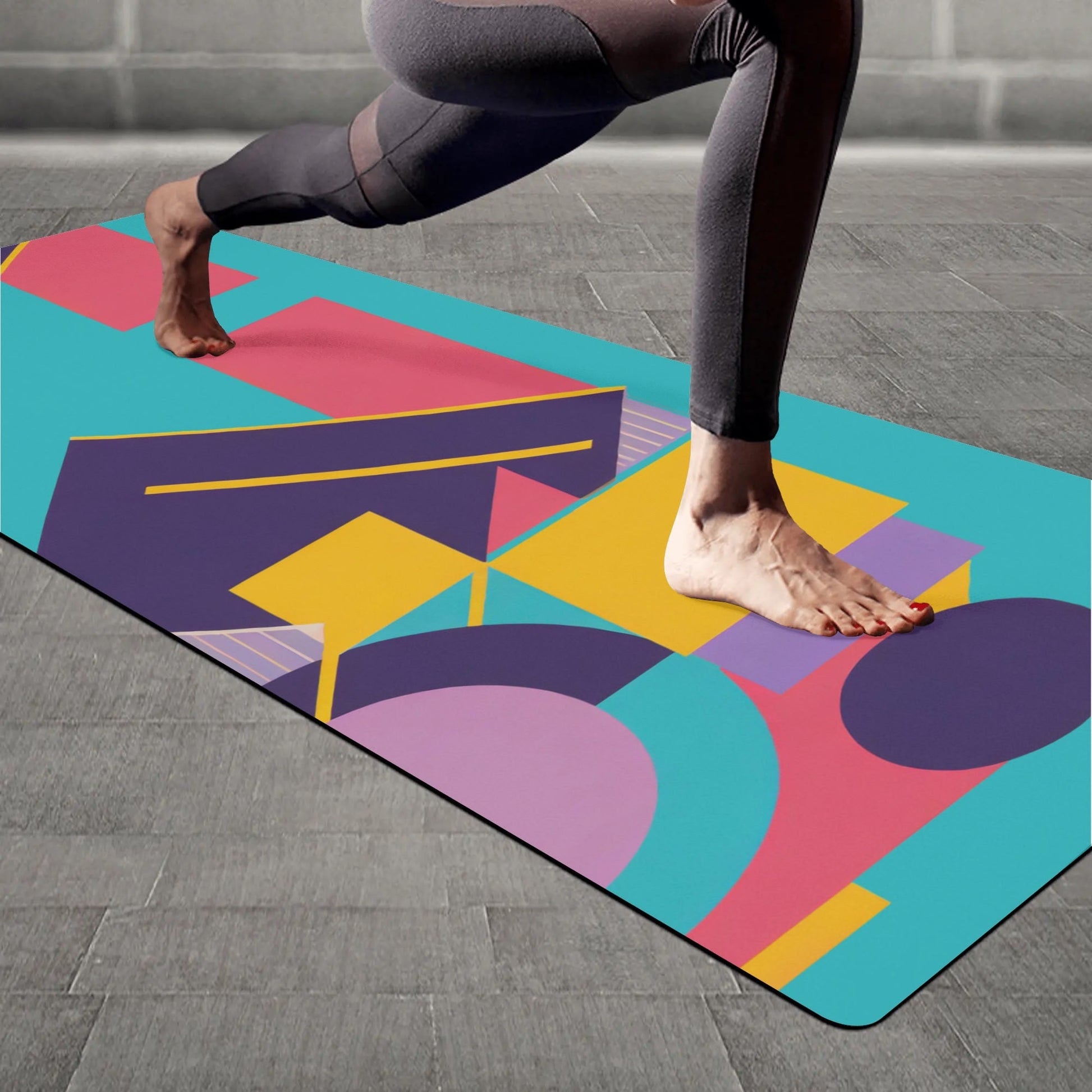 Colorful Pop Deco Geometric Retro Rubber Yoga Mat - POP DECO