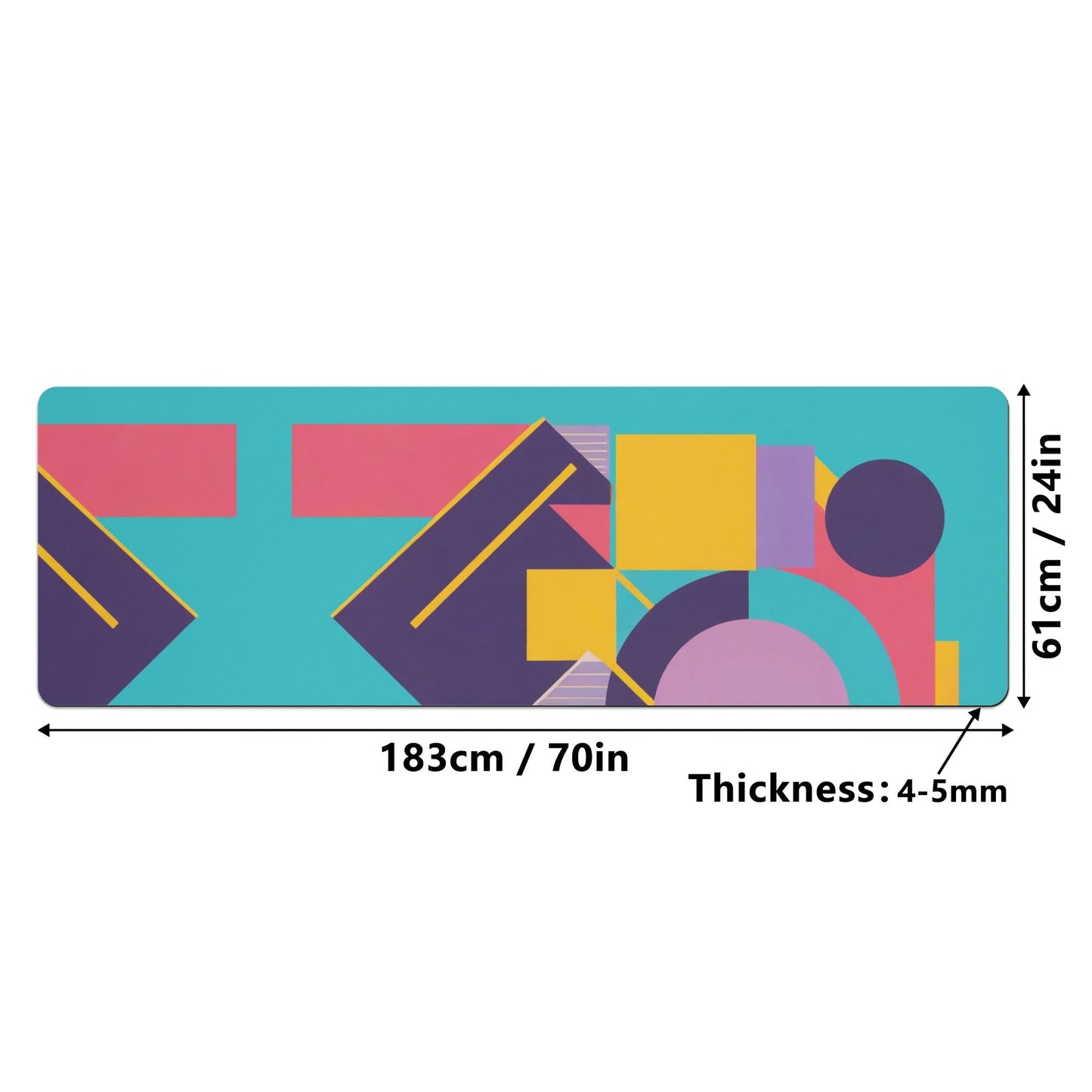 Colorful Pop Deco Geometric Retro Rubber Yoga Mat - POP DECO