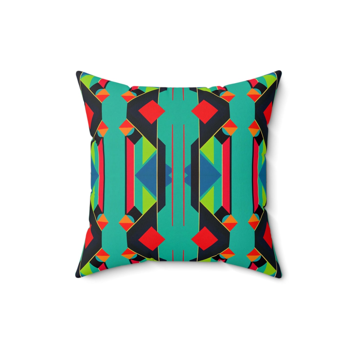 Colorful Retro Geometric Abstract Pop Art Square Pillow - POP DECO