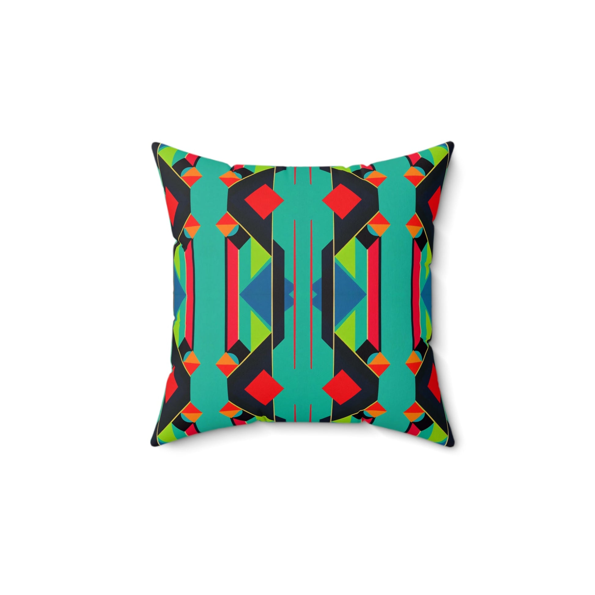 Colorful Retro Geometric Abstract Pop Art Square Pillow - POP DECO