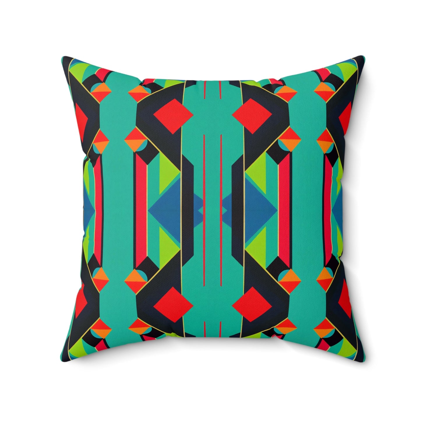 Colorful Retro Geometric Abstract Pop Art Square Pillow - POP DECO