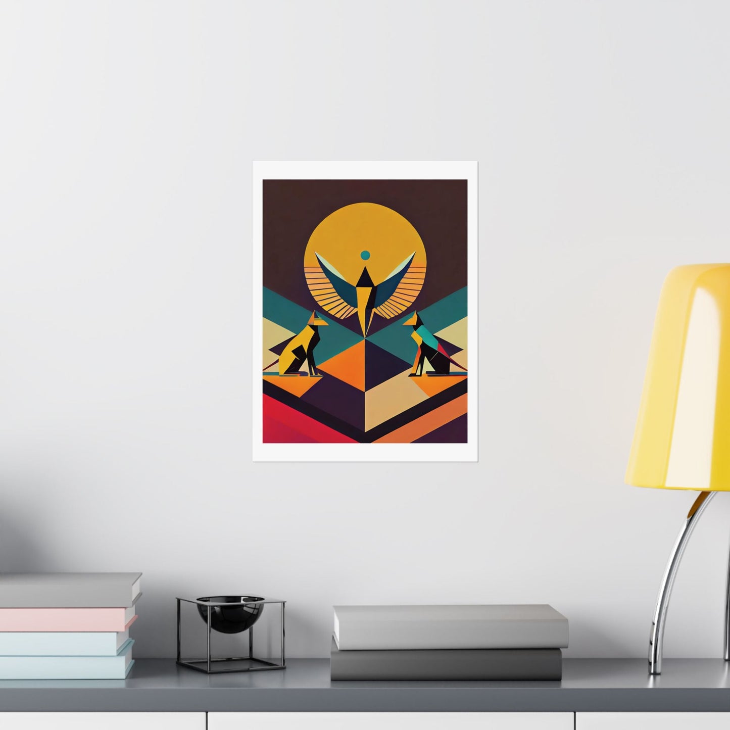 Copy of Deco Sphinx Abstract Geometric Wall Art | Eclectic Egyptian Revival Wall Art for Gallery Wall - POP DECO