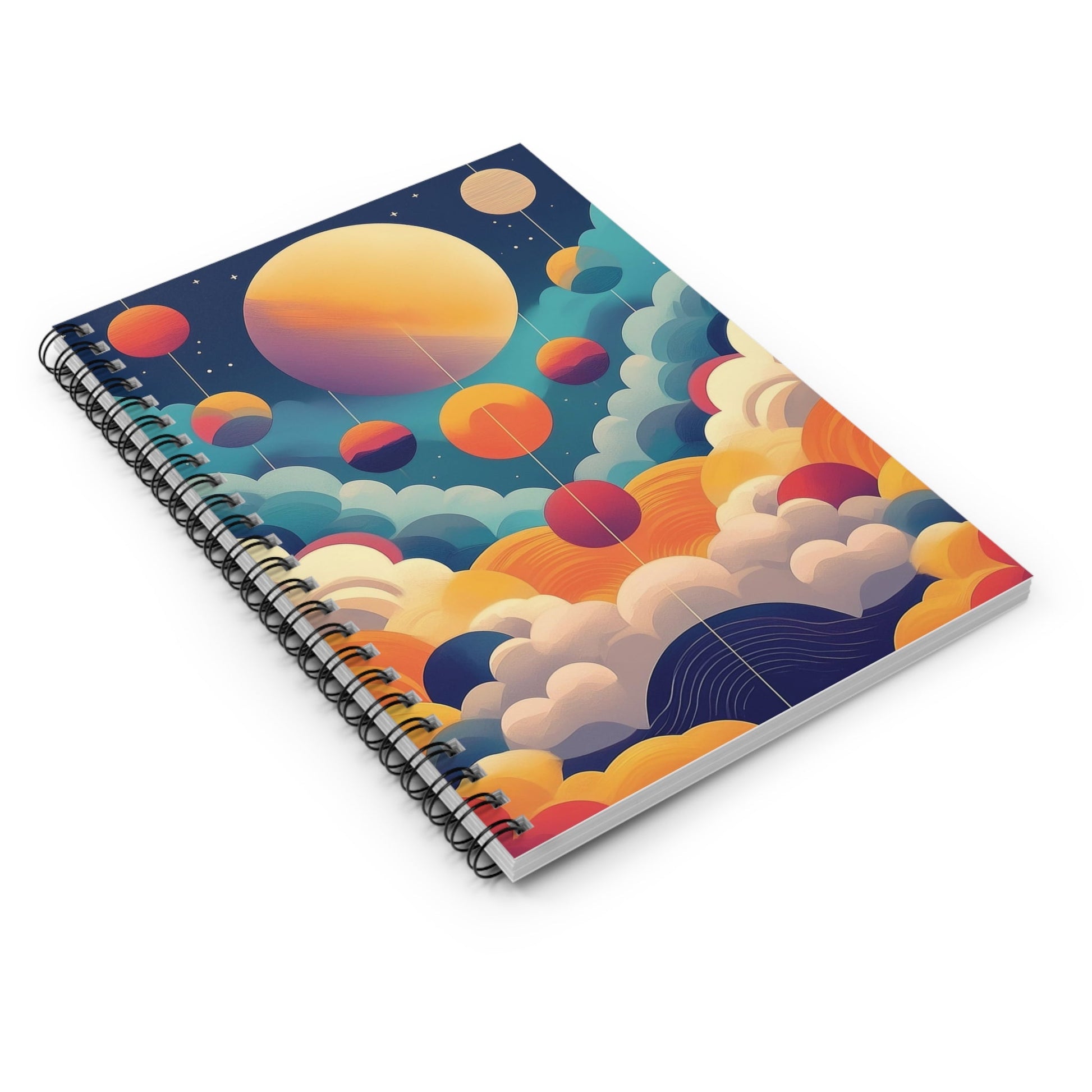 Cosmic Planets Spiral Notebook Abstract Astrology Journal Mystical Note Book Pretty Colorful Witchy Journal Ruled Line Blank Pages - POP DECO