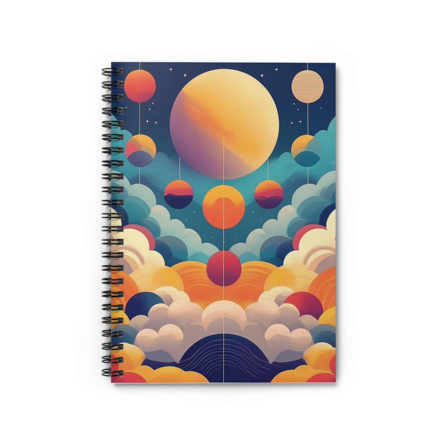 Cosmic Planets Spiral Notebook Abstract Astrology Journal Mystical Note Book Pretty Colorful Witchy Journal Ruled Line Blank Pages - POP DECO