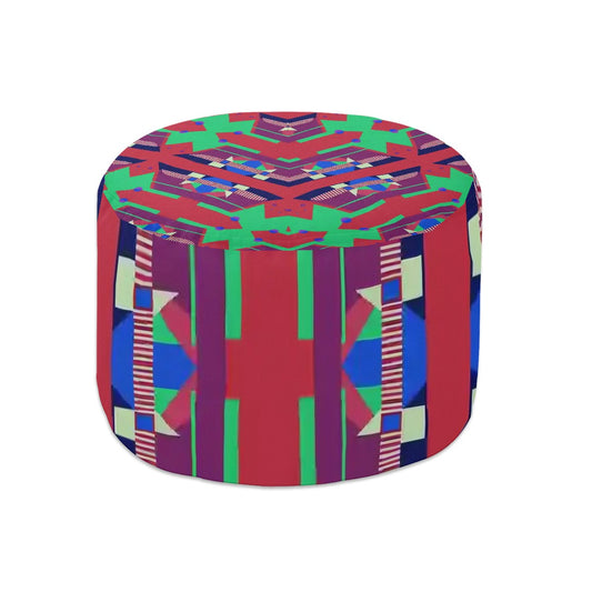 Pop Wild Geometric Colorful Patterned Pouf Ottoman