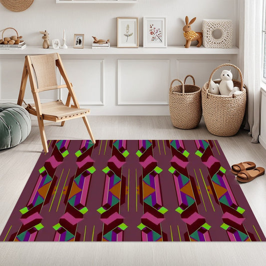 Pop Wild Geometric Colorful Abstract Area Rug (3x5) | Maximalist Eclectic Rug