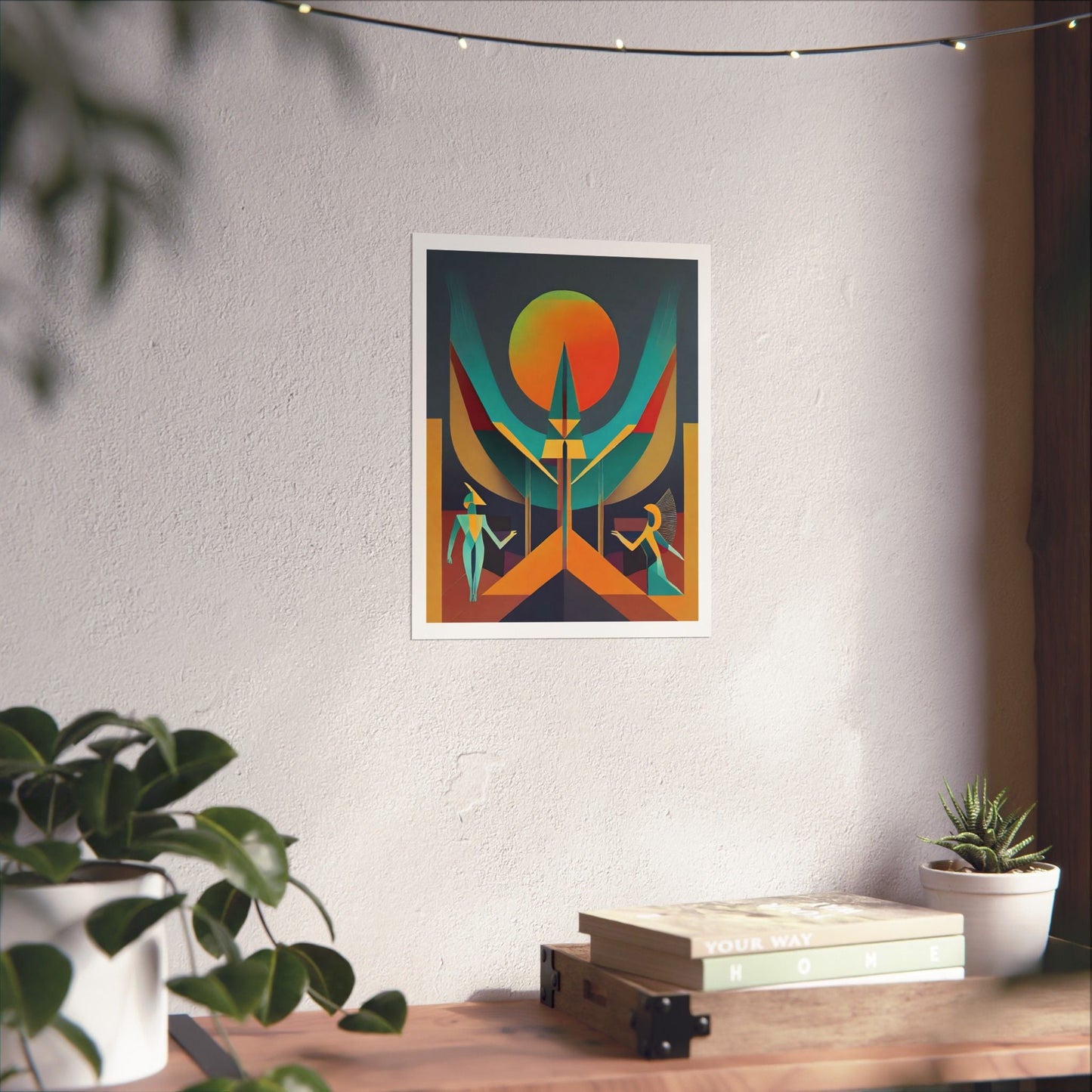 Deco Sphinx Abstract Geometric Wall Art | Eclectic Egyptian Revival Wall Art for Gallery Wall - POP DECO