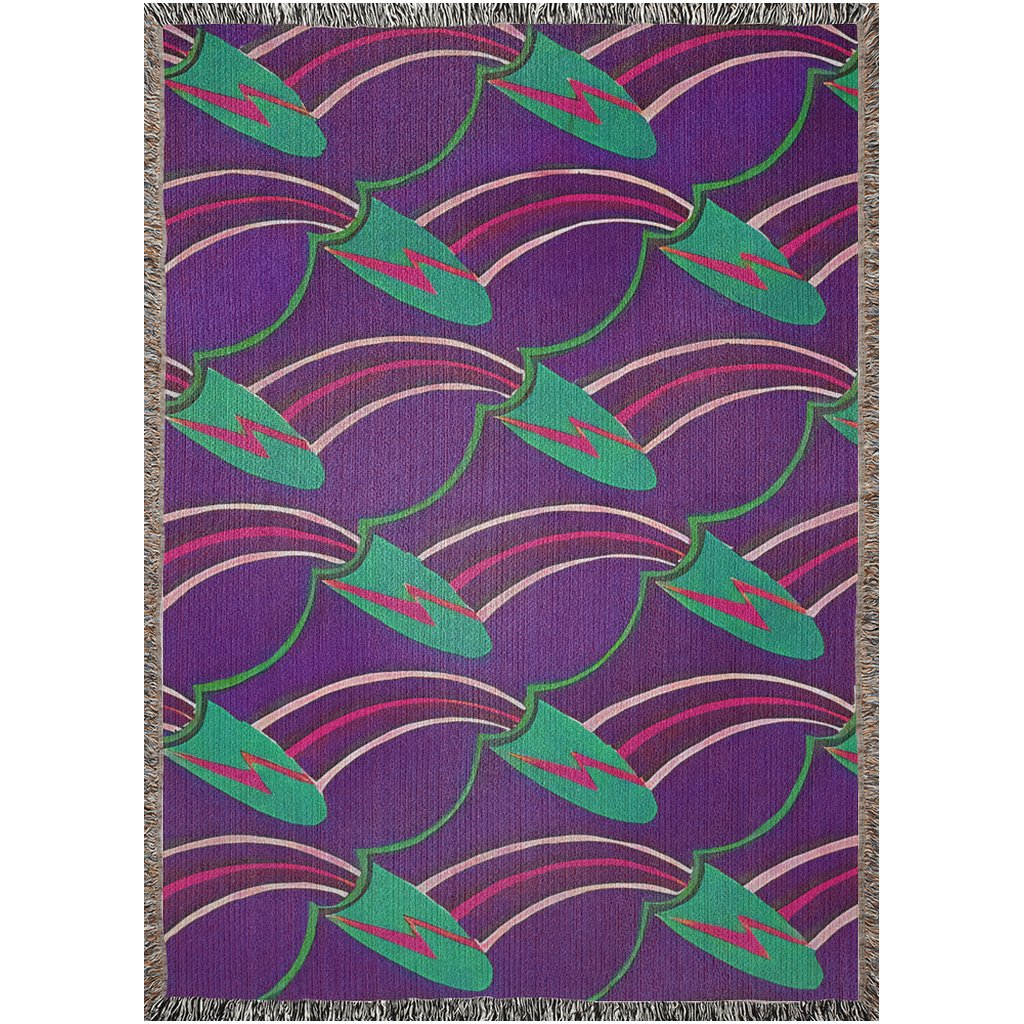 Deco Wave Lightning Woven Blankets | Colorful Throw Blanket - POP DECO