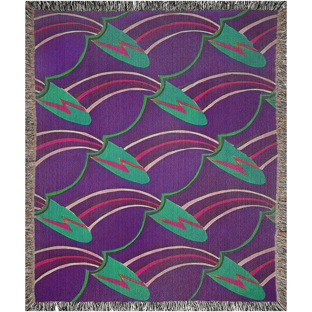 Deco Wave Lightning Woven Blankets | Colorful Throw Blanket - POP DECO