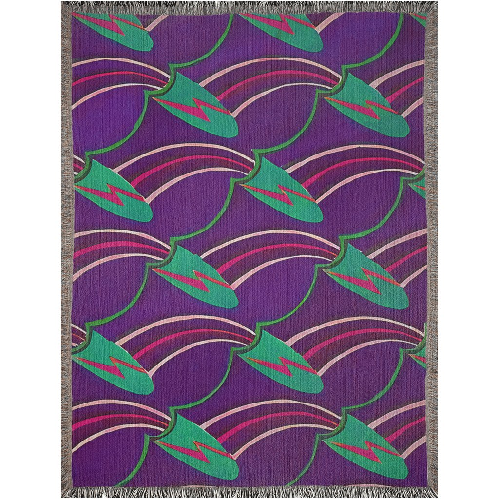 Deco Wave Lightning Woven Blankets | Colorful Throw Blanket - POP DECO