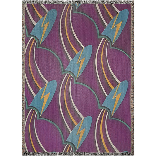 Deco Wave Lightning Woven Blankets | Colorful Throw Blanket - POP DECO