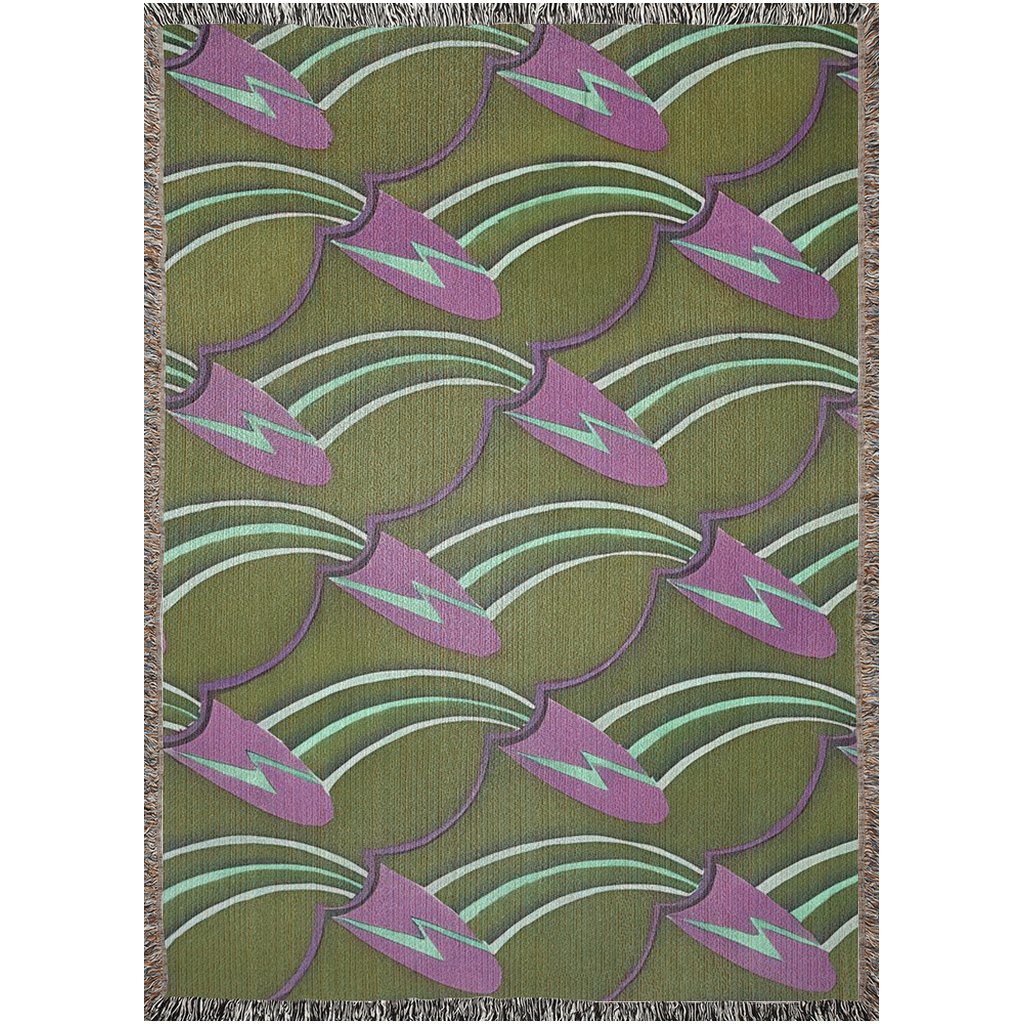 Deco Wave Lightning Woven Blankets | Colorful Throw Blanket - POP DECO