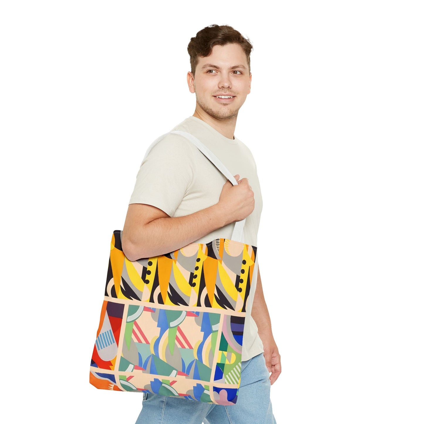 Dopamine Deco Abstract Art Tote Bag | Art Deco Kaleidoscope Colorful Bag - POP DECO