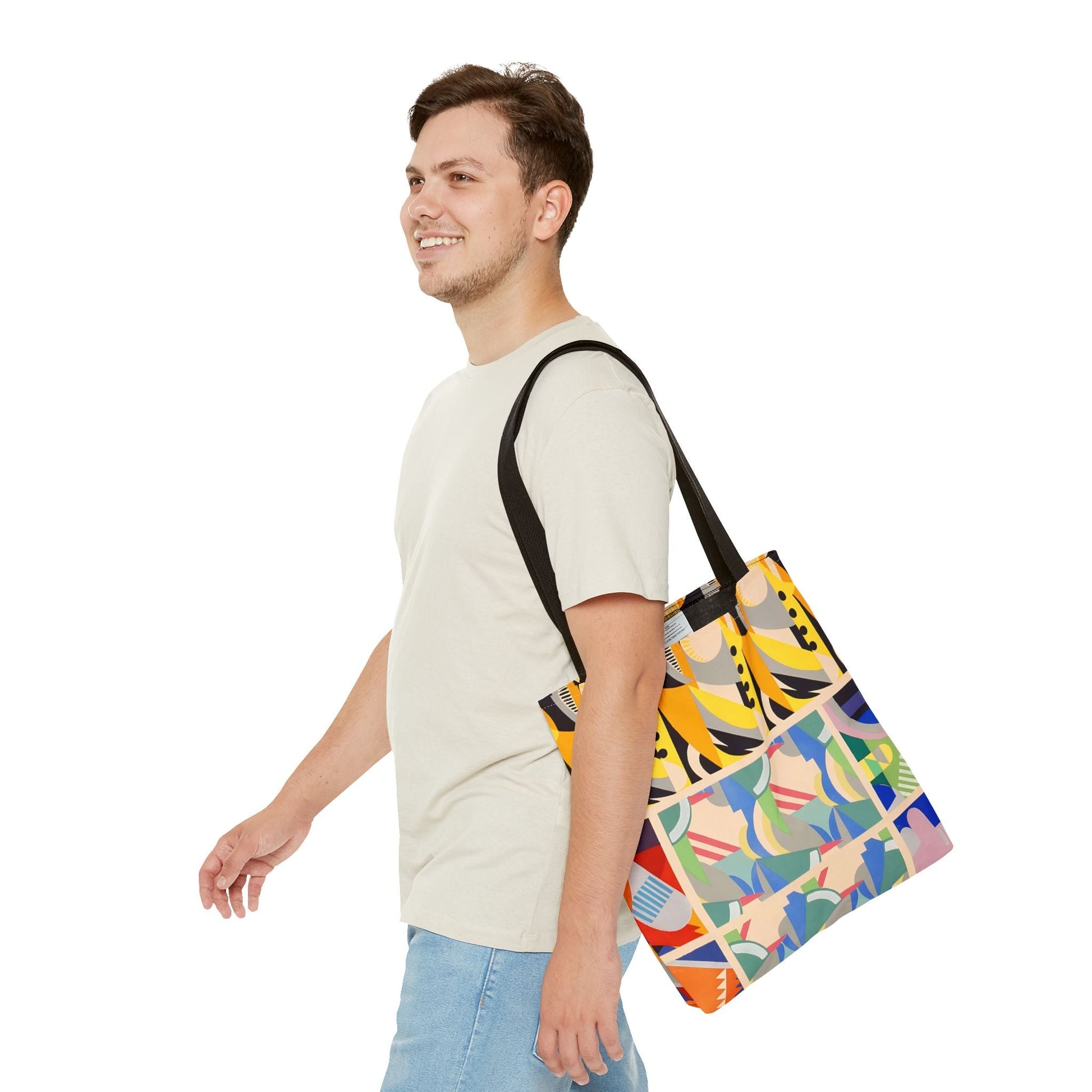 Dopamine Deco Abstract Art Tote Bag | Art Deco Kaleidoscope Colorful Bag - POP DECO