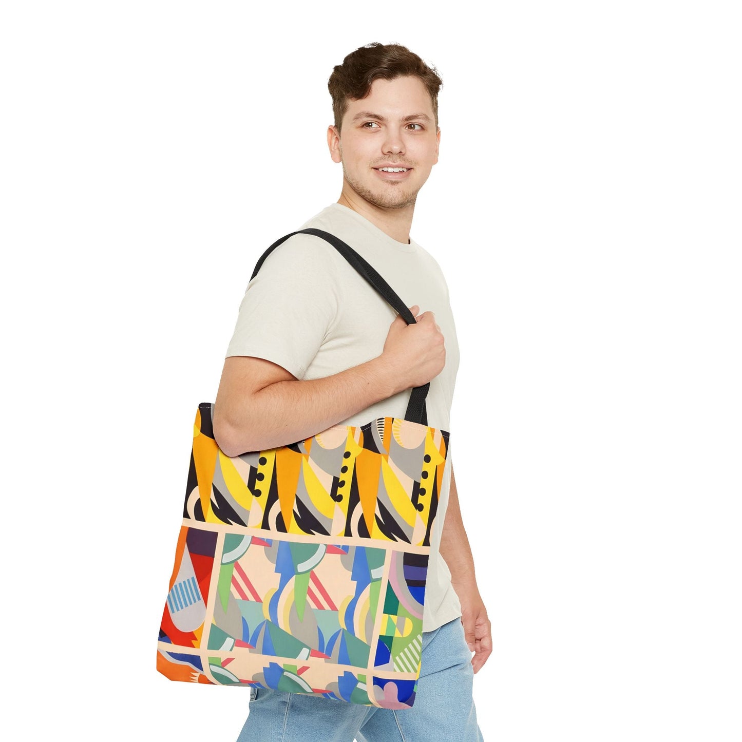 Dopamine Deco Abstract Art Tote Bag | Art Deco Kaleidoscope Colorful Bag - POP DECO