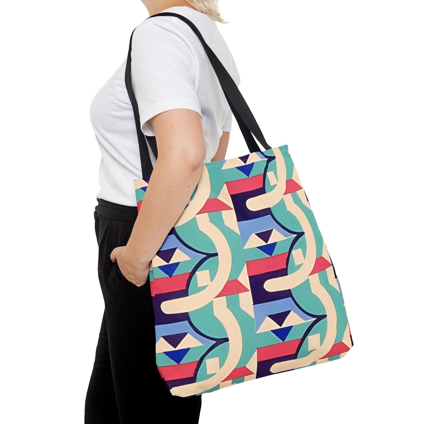 Dopamine Deco Abstract Art Tote Bag | Art Deco Kaleidoscope Colorful Eclectic Totes - POP DECO