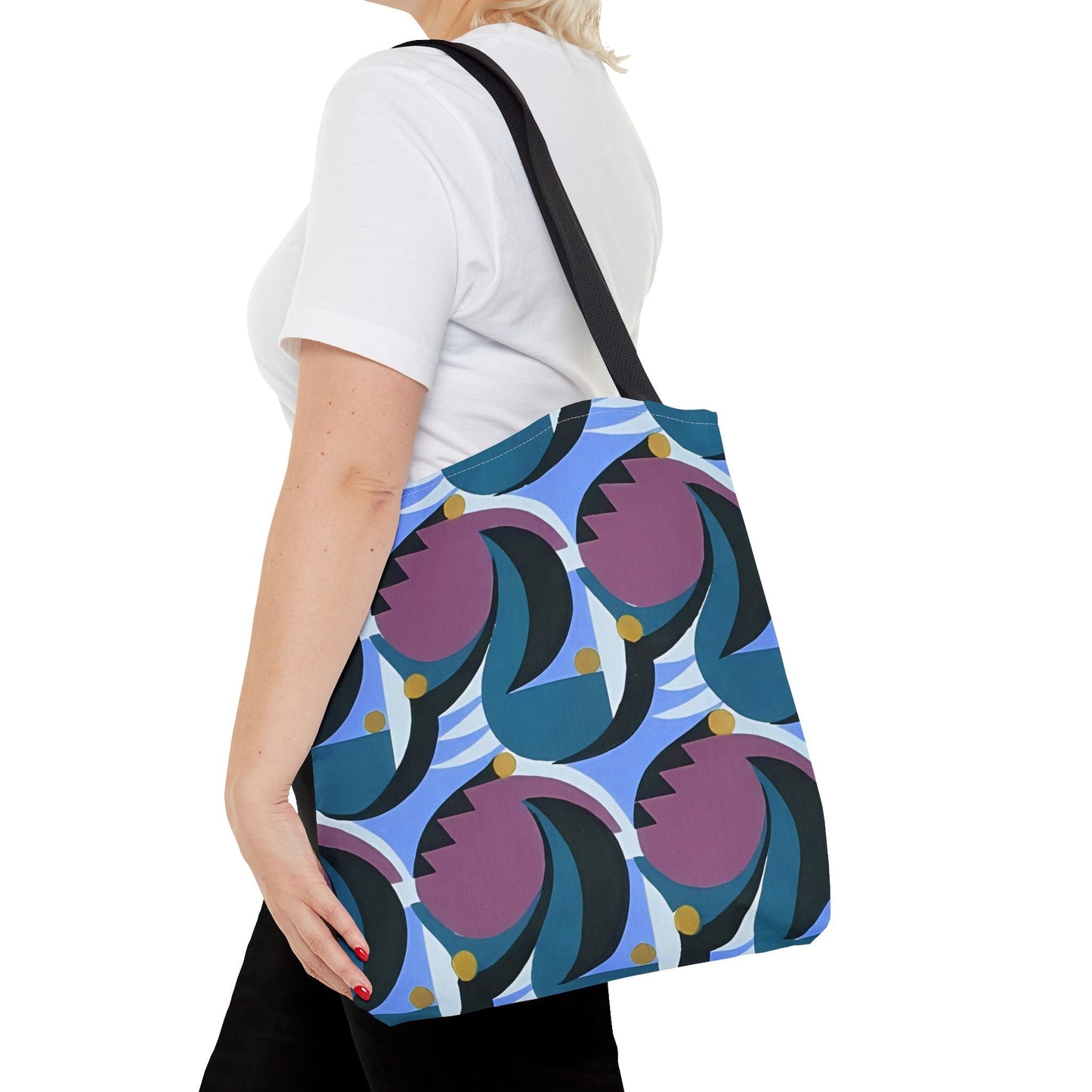 Dopamine Deco Abstract Art Tote Bag | Art Deco Kaleidoscope Colorful Neutrals Totes - POP DECO