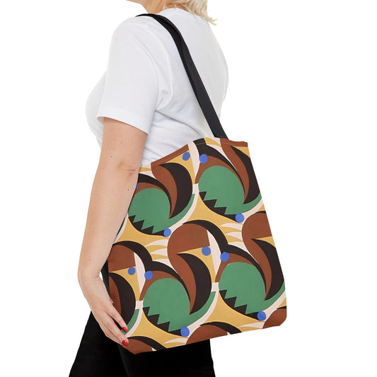 Dopamine Deco Abstract Art Tote Bag | Art Deco Kaleidoscope Colorful Neutrals Totes - POP DECO