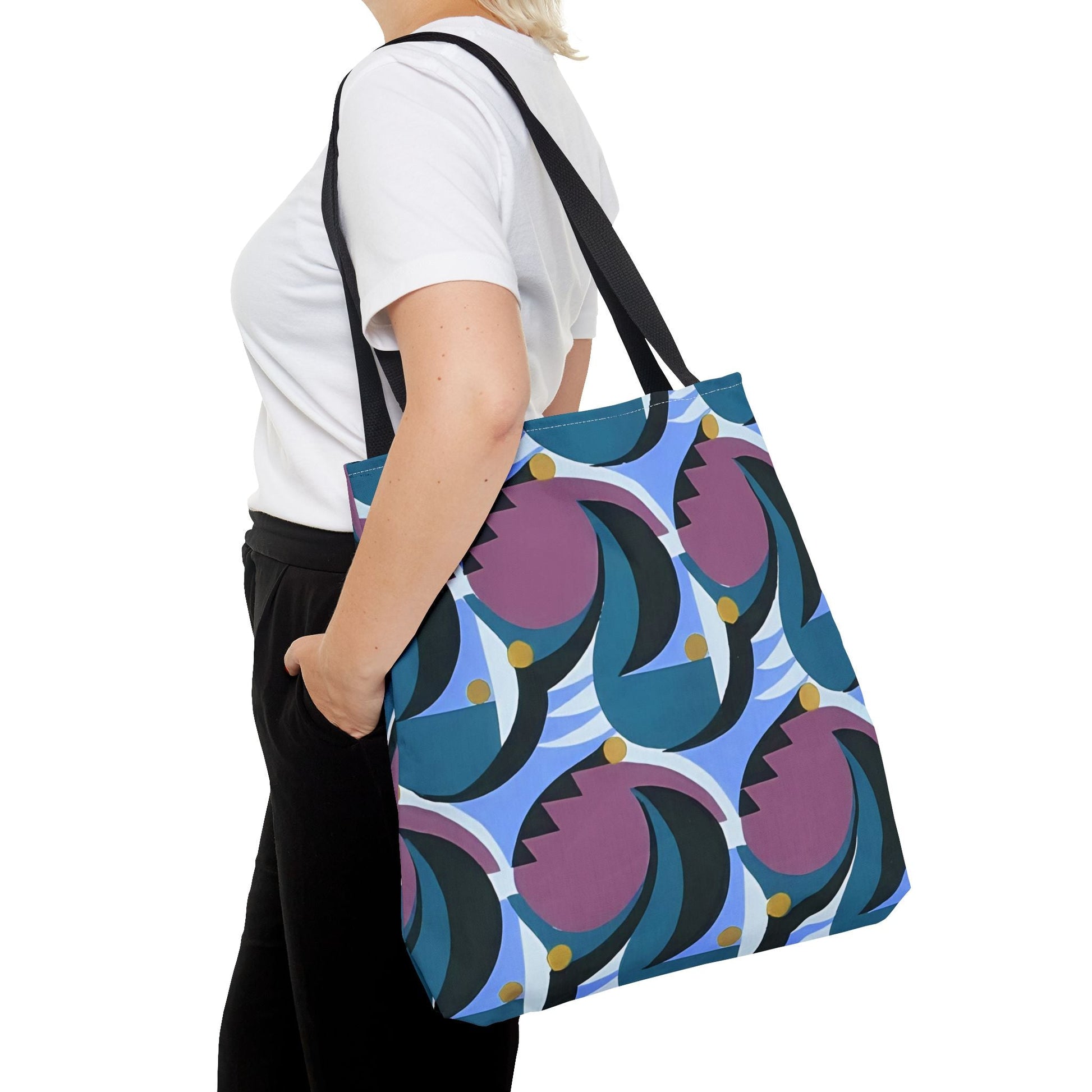 Dopamine Deco Abstract Art Tote Bag | Art Deco Kaleidoscope Colorful Neutrals Totes - POP DECO