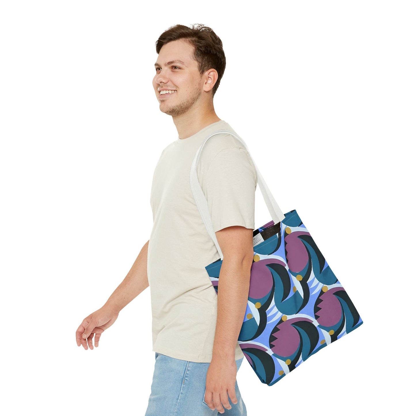 Dopamine Deco Abstract Art Tote Bag | Art Deco Kaleidoscope Colorful Neutrals Totes - POP DECO