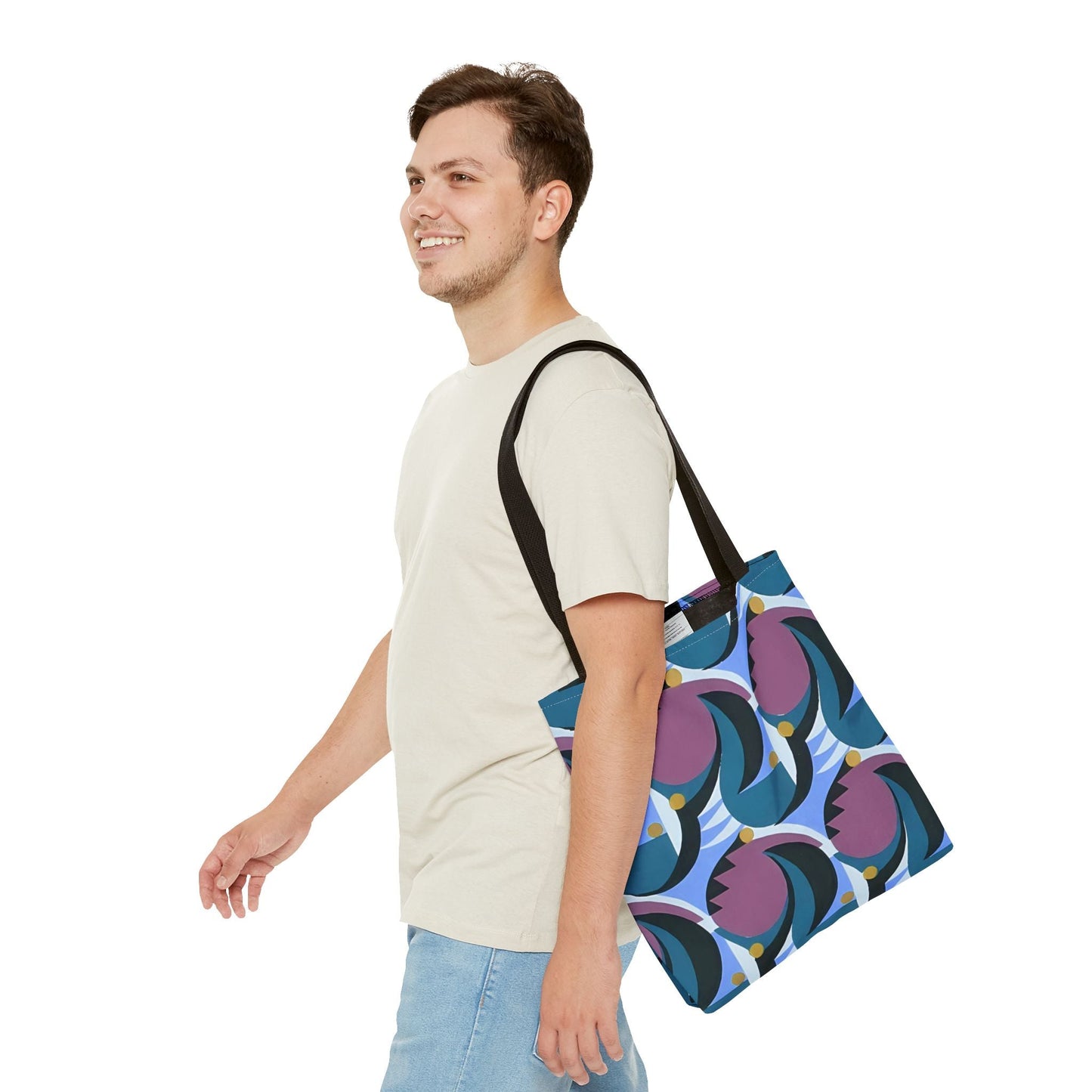 Dopamine Deco Abstract Art Tote Bag | Art Deco Kaleidoscope Colorful Neutrals Totes - POP DECO