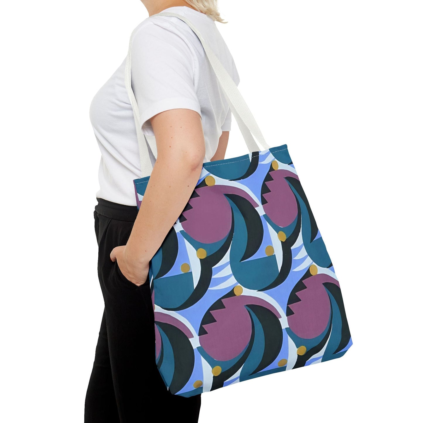 Dopamine Deco Abstract Art Tote Bag | Art Deco Kaleidoscope Colorful Neutrals Totes - POP DECO