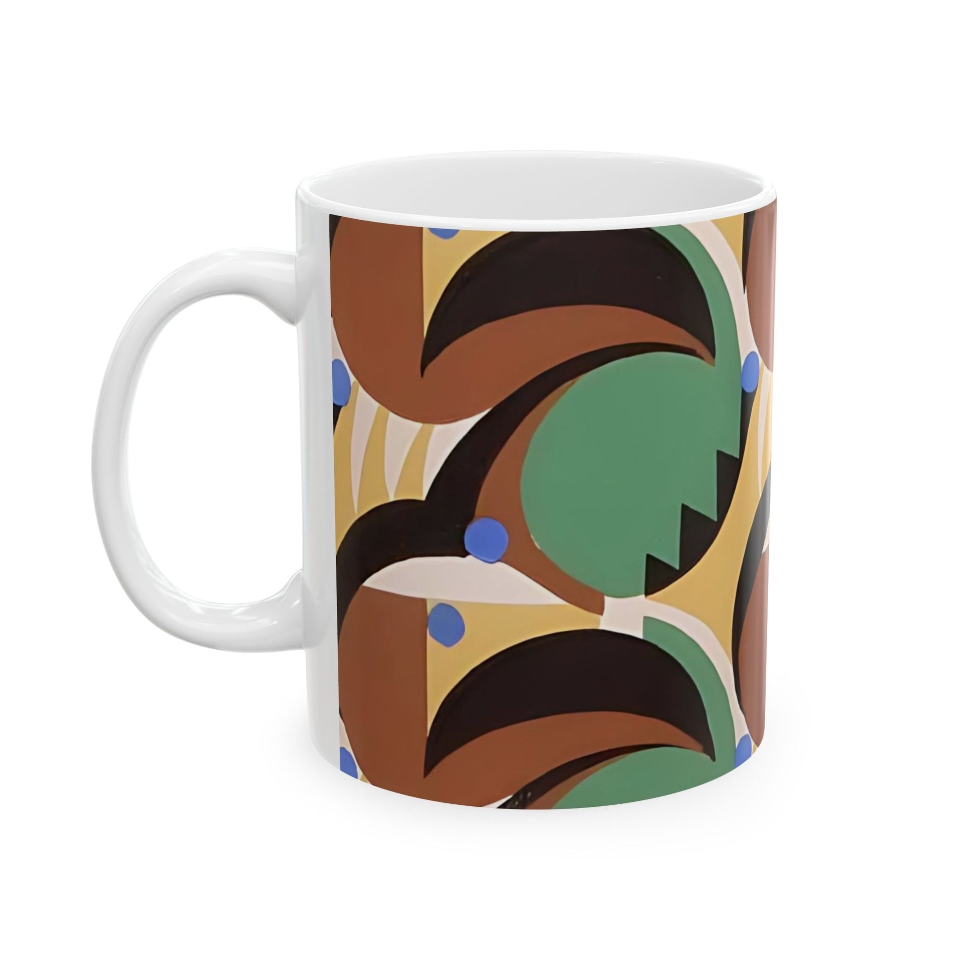 Dopamine Deco Coffee Mug | Abstract Art Deco Colorful Neutrals Ceramic Mug (11oz, 15oz) - POP DECO