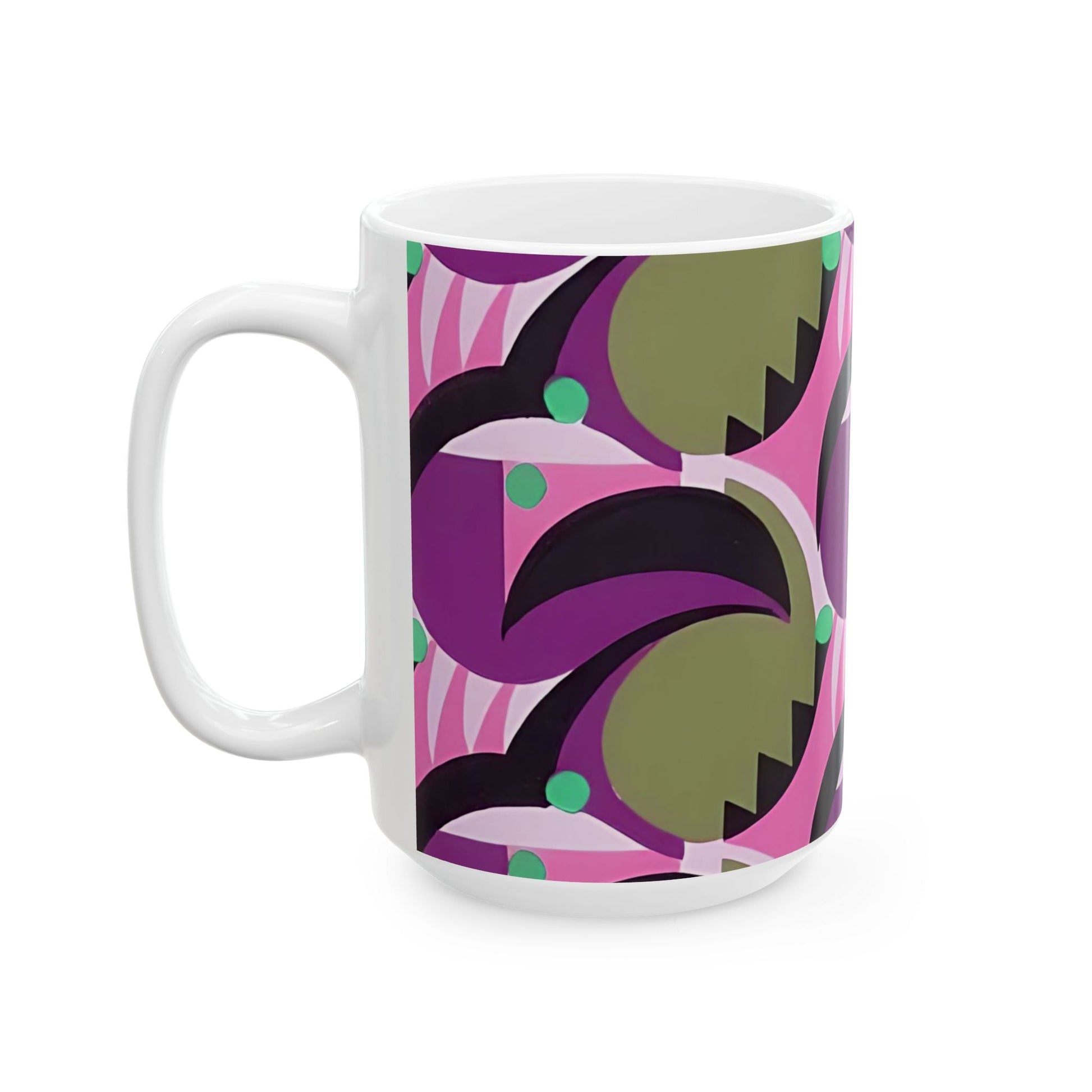 Dopamine Deco Coffee Mug | Abstract Art Deco Colorful Neutrals Ceramic Mug (11oz, 15oz) - POP DECO