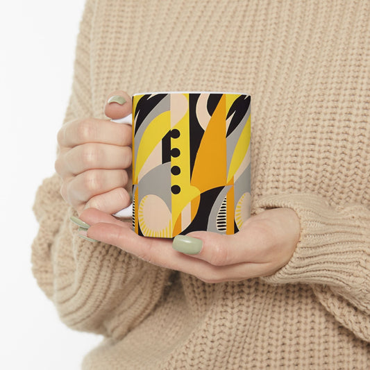 Dopamine Deco Coffee Mug | Abstract Art Deco Colorful Neutrals Ceramic Mug (11oz, 15oz) - POP DECO