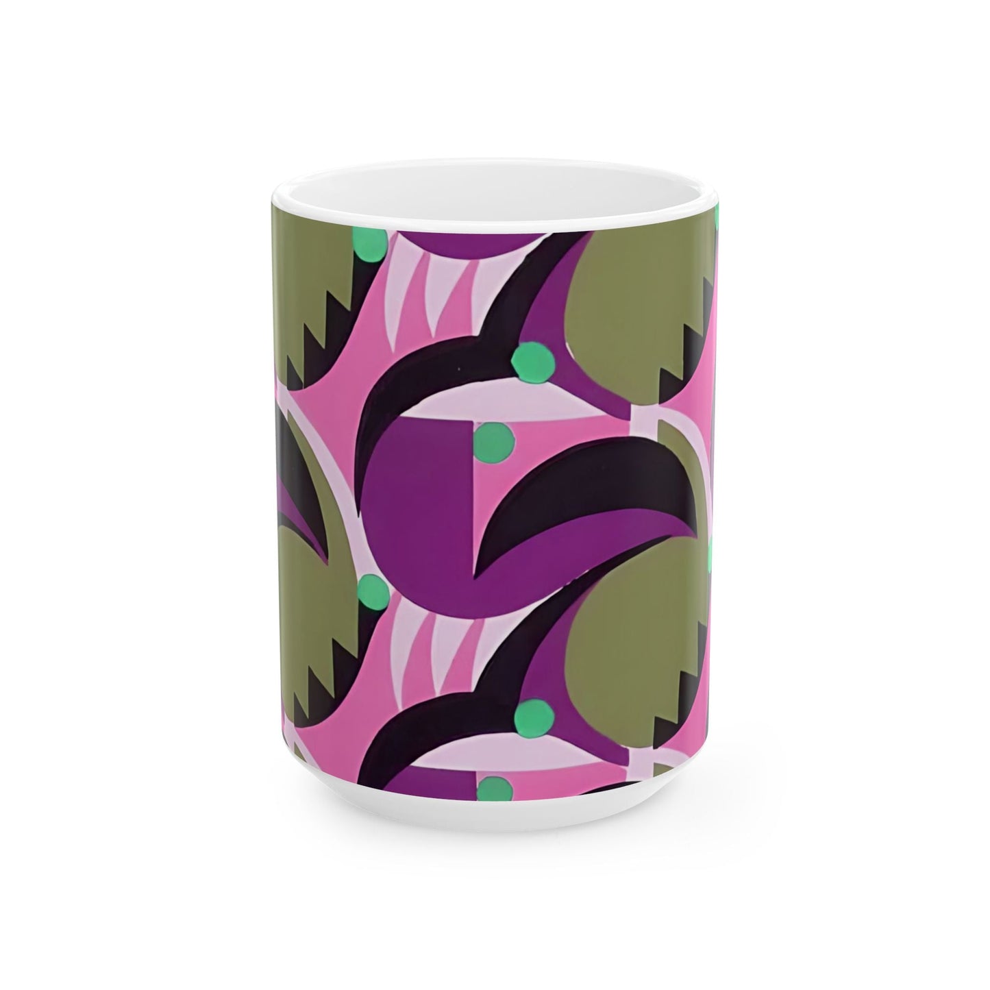 Dopamine Deco Coffee Mug | Abstract Art Deco Colorful Neutrals Ceramic Mug (11oz, 15oz) - POP DECO