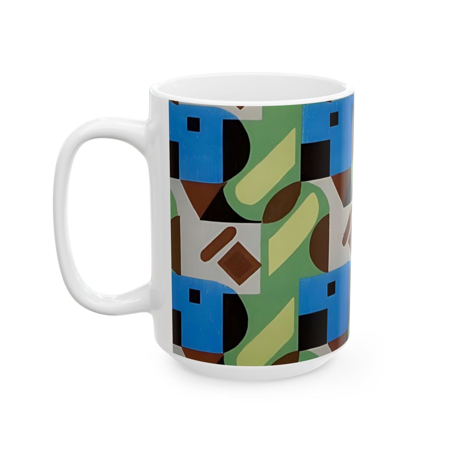 Dopamine Deco Coffee Mug | Abstract Art Deco Colorful Neutrals Ceramic Mug (11oz, 15oz) - POP DECO