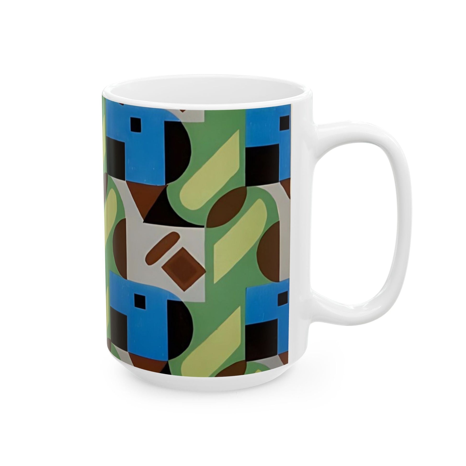 Dopamine Deco Coffee Mug | Abstract Art Deco Colorful Neutrals Ceramic Mug (11oz, 15oz) - POP DECO