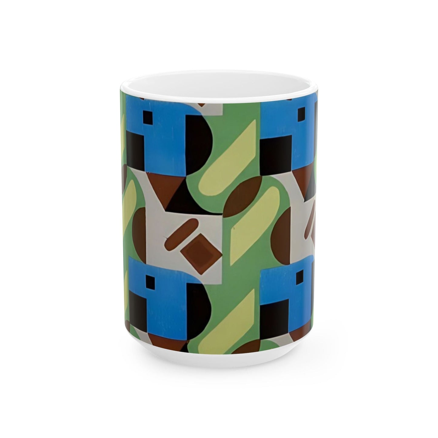 Dopamine Deco Coffee Mug | Abstract Art Deco Colorful Neutrals Ceramic Mug (11oz, 15oz) - POP DECO